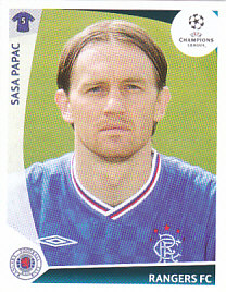 Sasa Papac Glasgow Rangers samolepka UEFA Champions League 2009/10 #433